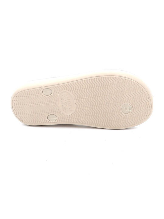 Frauen Flip Flops in Beige Farbe