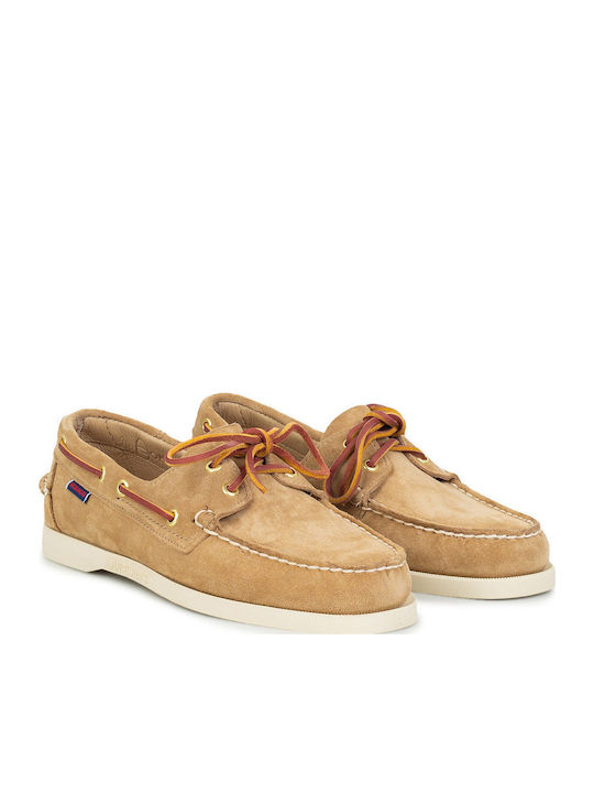 Portland Men's Suede Boat Shoes Beige