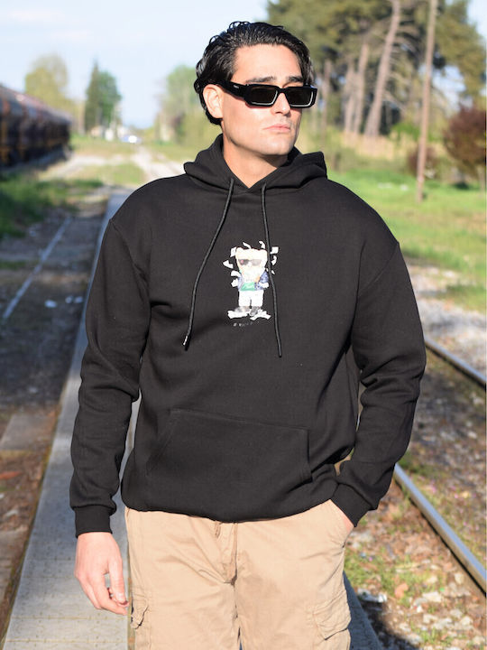 Sweatshirt with Hood Black