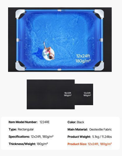 Vevor Pool Cover 365.76x731.52cm 1pcs