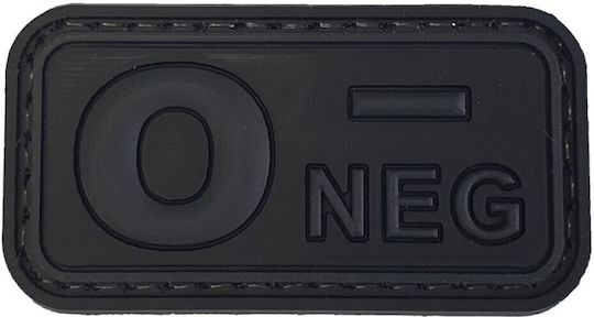 Blood Type Small Black-Grey Patch PVC 3D Blood Type O+