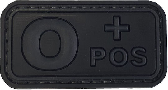 Blood Type Small Black-Grey PVC 3D Patch Blood Type B