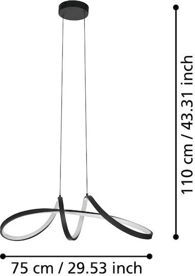 Eglo Pendant Висящо Осветително Тяло Черен 70.5x23см.