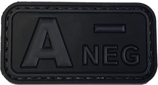 Blood Type Small Black-Grey PVC 3D Patch Blood Type O