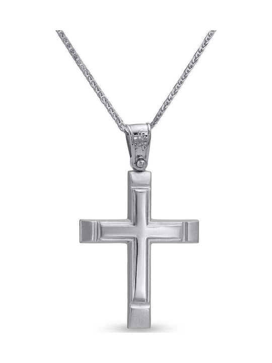 CHrysolithos Men's White Gold Cross 14K