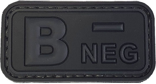 Blood Type Small Black-Grey PVC 3D Patch Blood Type B+