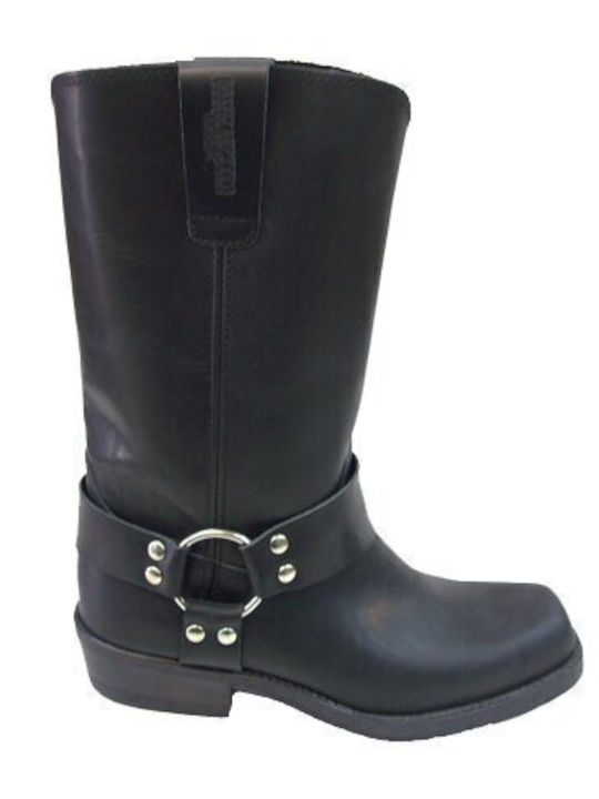 Leather Black Men's Boots