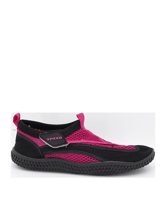 Papuci De Plajă Pentru Bărbați Aquasock Cod 20608 Autocolant Negru Fucsia Mărimea 36-41