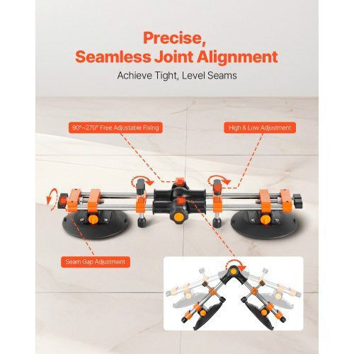 Vevor Aluminum Double Work Suction Cup 152.4mm with Max Lifting Weight 6.5kg
