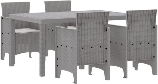 Garten- und Outdoor-Möbelsets Typsatz Speisesaal 5 Stück Grün mit Kissen