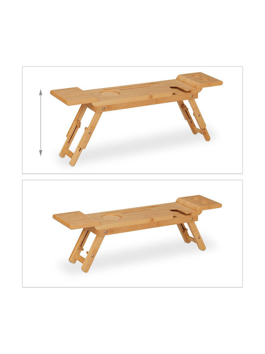 Tavă de cadă din bambus natural cu 7 compartimente 4 X 70 X 15.5 cm maro