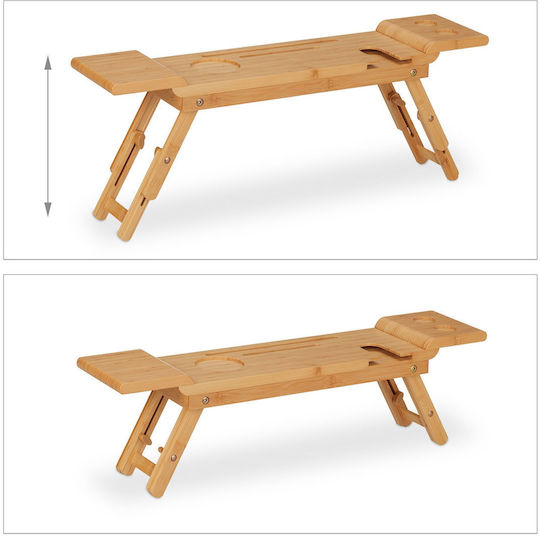 Tavă de cadă din bambus natural cu 7 compartimente 4 X 70 X 15.5 cm maro