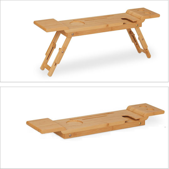 Tavă de cadă din bambus natural cu 7 compartimente 4 X 70 X 15.5 cm maro