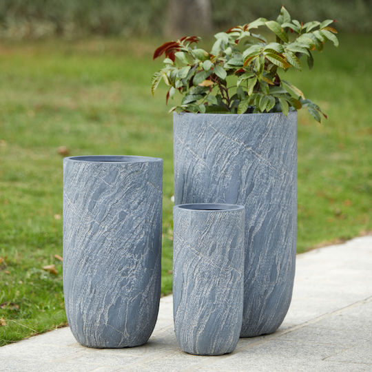 HomeMarkt Σετ 3 Γλάστρες Μεταλλικές Cement