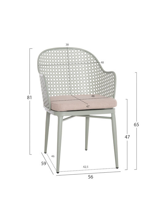 Garden & Outdoor Furniture Sets Dining Room for Small Balcony Lounge 3 Pieces Pistachio with Pillows