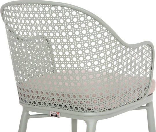 Garden & Outdoor Furniture Sets Dining Room for Small Balcony Lounge 3 Pieces Pistachio with Pillows
