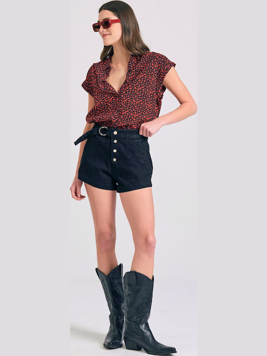 Women's Floral Long Sleeve Shirt Black