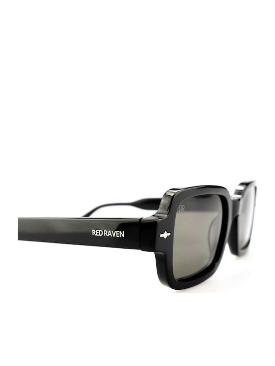 Red Raven Beverly Unisex Sonnenbrille mit Schwarz Kunststoff Gestell und Schwarz Polarisiert Linse