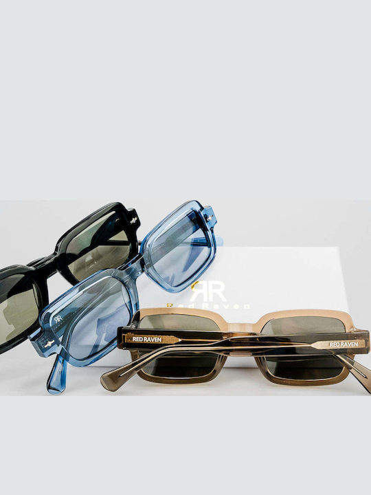 Red Raven Beverly Unisex Sonnenbrille mit Schwarz Kunststoff Gestell und Schwarz Polarisiert Linse