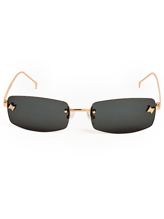 AV Sunglasses Angel Unisex Sonnenbrille mit Gold Metall Gestell und Gold Linse