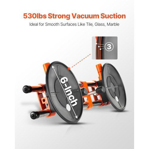Vevor Aluminum Double Work Suction Cup 152.4mm with Max Lifting Weight 240kg