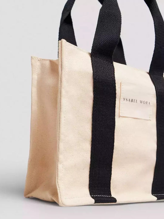 Ysabel Mora Stoff Strandtasche Creme