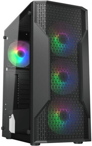 Cougar MX110 Mesh-G Gaming Midi Tower Κουτί Υπολογιστή με Πλαϊνό Παράθυρο και RGB Φωτισμό Μαύρο