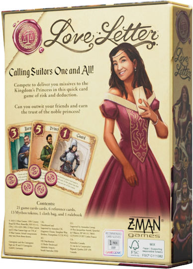 Board Game Love Letter Classic for 2-6 Players 14+ Years Old ZMGZL01 (EN) Z-Man Games