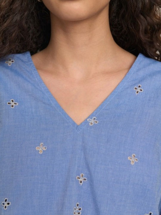 Damen Bluse Medium Blue