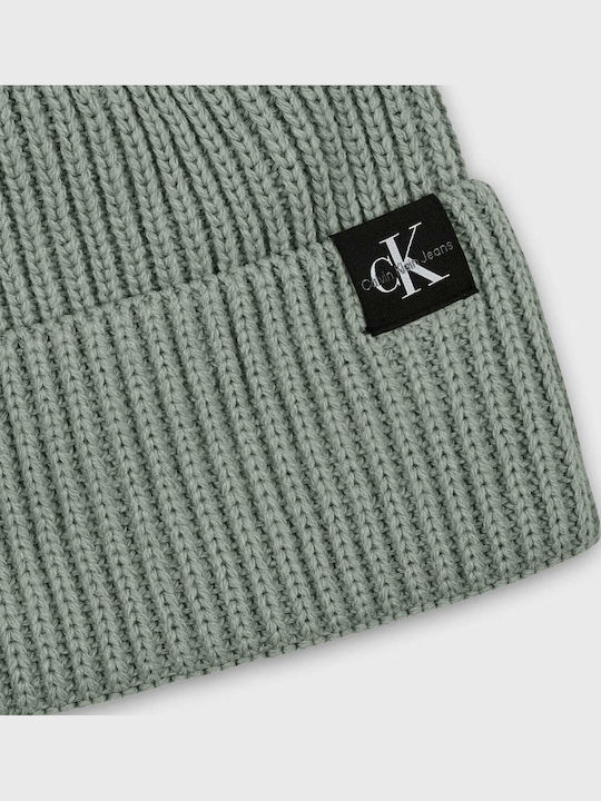 Monogram Rib Kinder Mütze Gestrickt Khaki