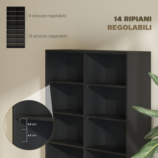 Βιβλιοθήκη Μαύρο 78.5x24x175εκ.