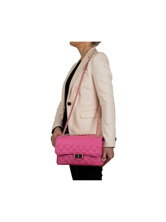 Leder Damen Handtasche Fuchsie