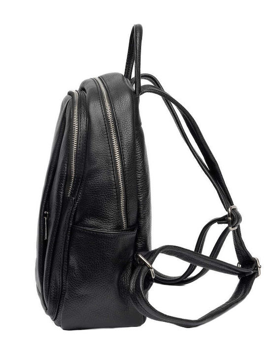 Leder Damentasche Rucksack Schwarz