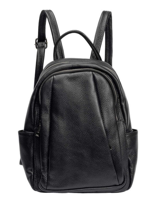 Leder Damentasche Rucksack Schwarz