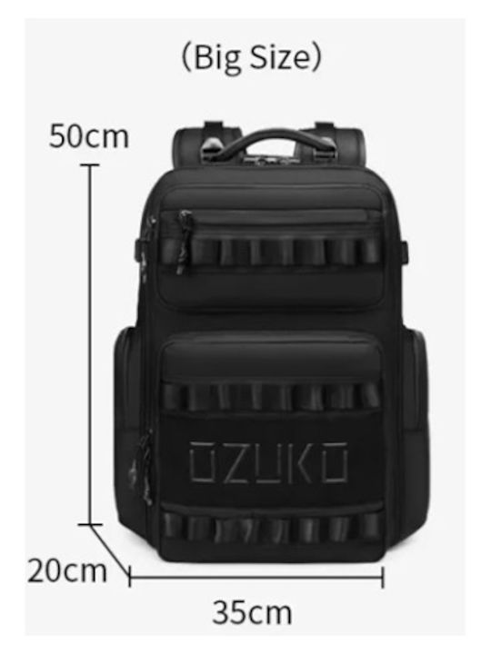 Ozuko Backpack Αδιάβροχο Μαύρο