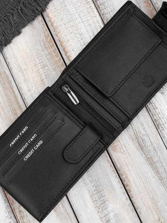 Leder Herren Geldbörse mit RFID Schwarz