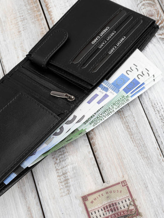 Leder Herren Geldbörse mit RFID Schwarz