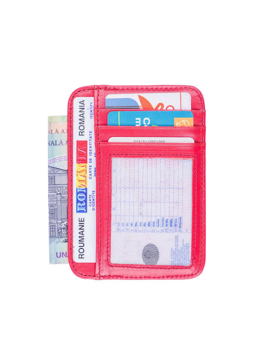 Leather Men's Wallet Cards Red