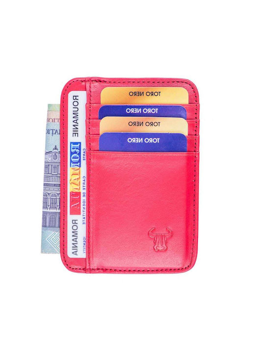 Leather Men's Wallet Cards Red