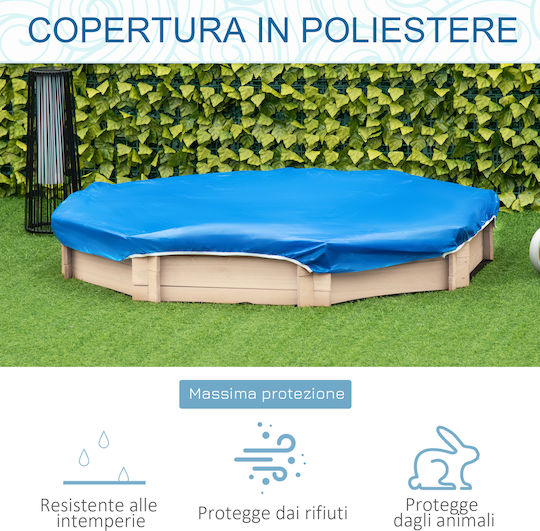 Outsunny Sandbox made of Wood 139.5x139.5x21.5cm. Beige
