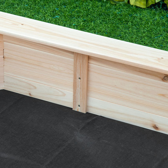 Outsunny Sandbox made of Wood 139.5x139.5x21.5cm. Beige