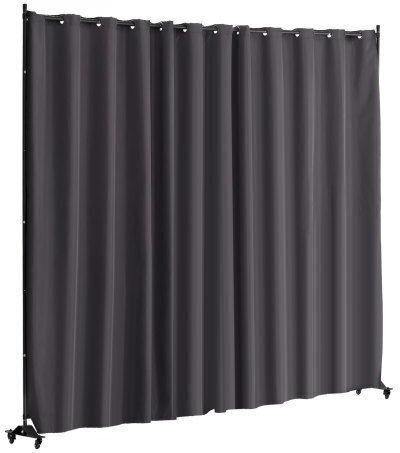 Vevor Portable Room Divider Wheels Gray Privacy Screen Blpf96120incwmuxev0