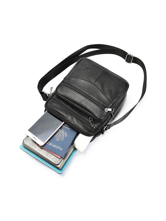 Piele Geantă pentru bărbați De umăr / tip crossbody Neagră