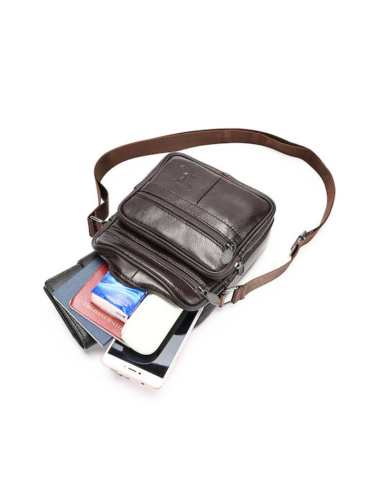 Piele Geantă pentru bărbați De umăr / tip crossbody Maro