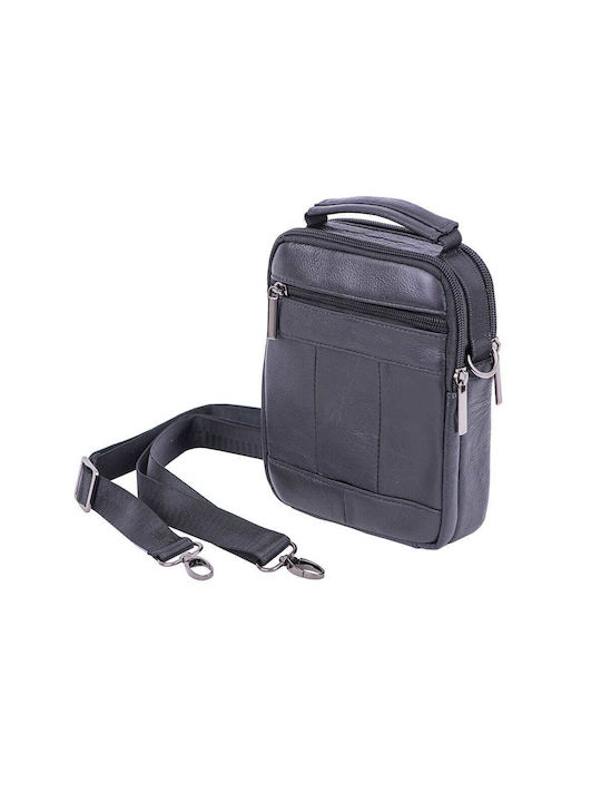 Piele Geantă pentru bărbați Umăr / Crossbody Neagră