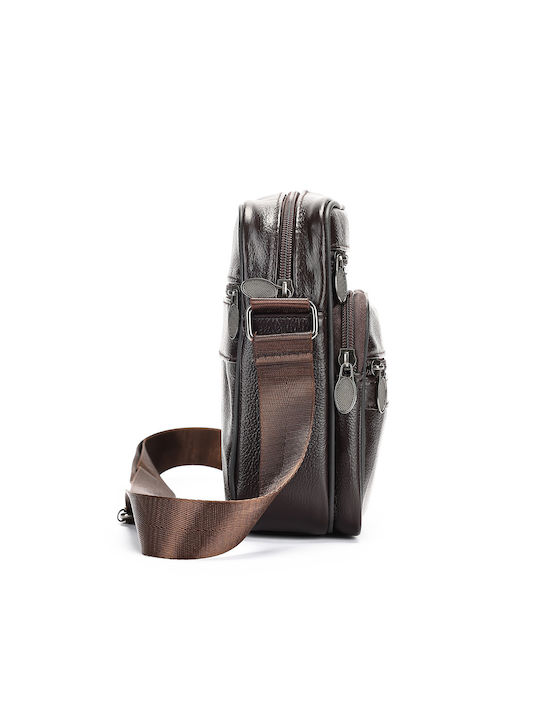 Piele Geantă pentru bărbați De umăr / tip crossbody Maro