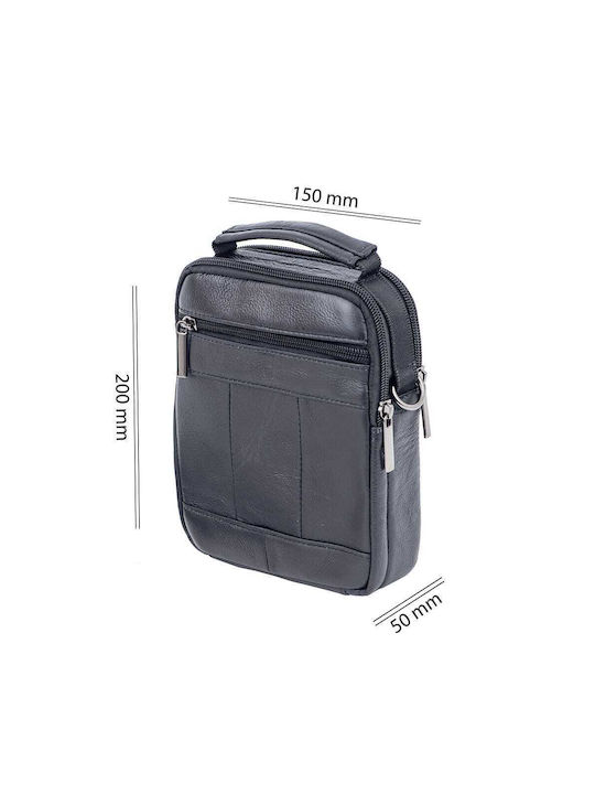Piele Geantă pentru bărbați Umăr / Crossbody Neagră