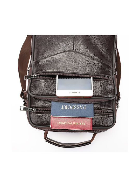 Piele Geantă pentru bărbați De umăr / tip crossbody Maro