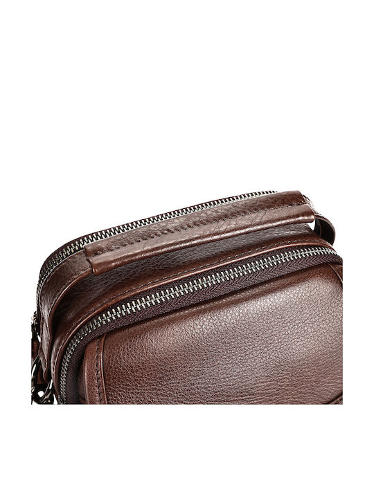 Leder Herrentasche Schulter / Crossbody Braun