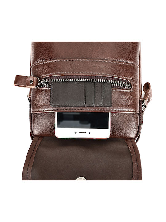 Leder Herrentasche Schulter / Crossbody Braun
